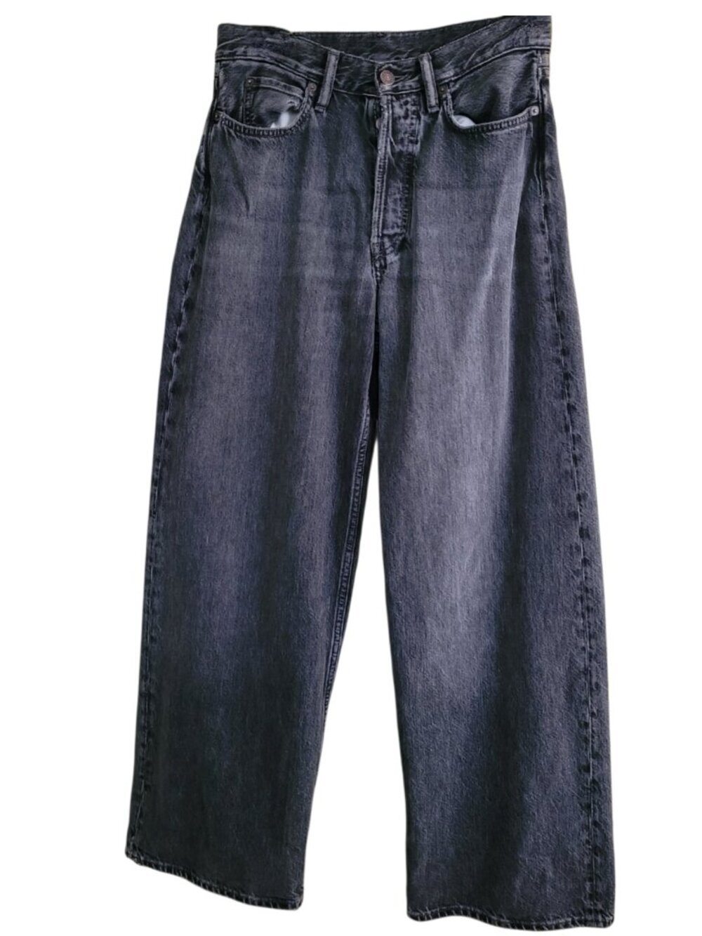Acne Studios 1981F FN Vintage Black Wide Leg Jeans Size 34 Made Italy Denim - Picture 4 of 14